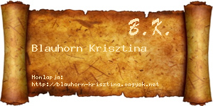 Blauhorn Krisztina névjegykártya